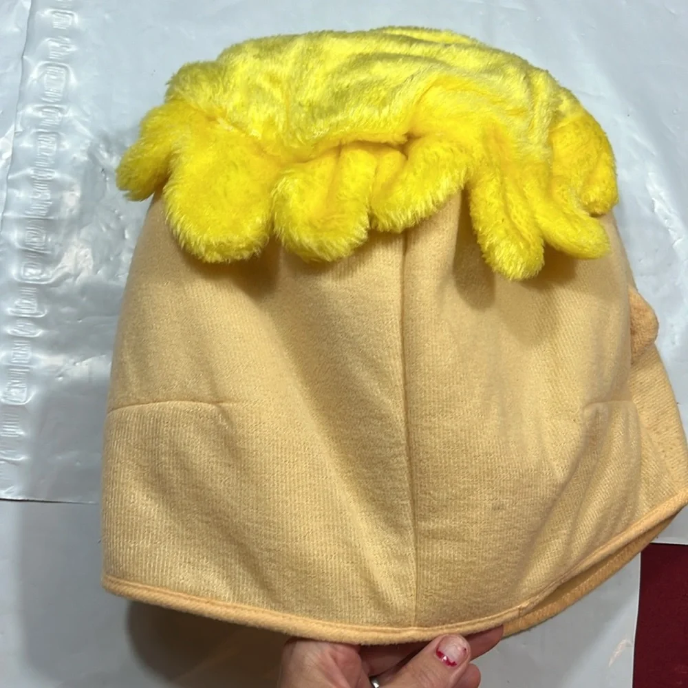 Barney Rubble FACE MASK FLINSTONES Adult size polyester plush COSTUME 1992 vtg